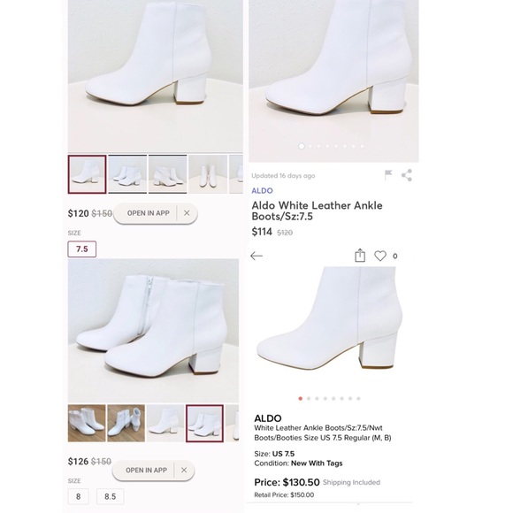 Aldo Booties Vintage Ankle Boots Retro Block Heel - Picture 5 of 6